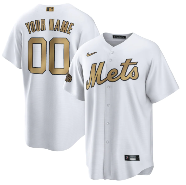 Men's New York Mets Active Player Custom 2022 All-Star White Cool Base Stitched Baseball Jersey